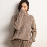 Women's Half Turtle Long Sleeve Warm Pullover Cashmere Sweater