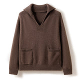 Women's Thickened V-neck Loose Knitwear Cashmere Sweater
