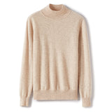 Half Turtleneck Slim Versatile Knitted Cashmere Sweater for Women