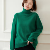 Thickened Turtleneck Loose Slimming Knitted Cashmere Sweater