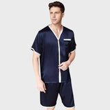 Luxury 22 Momme Mulberry Silk Short Sleeve Pajama Set for Men