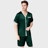 Luxury 22 Momme Mulberry Silk Short Sleeve Pajama Set for Men