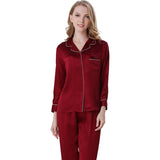 Classic Long Sleeve Mulberry Silk Pajama Set for Women
