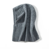 100% Pure Cashmere Hooded Knit Cashmere Scarf Hat