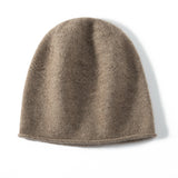 100% Pure Cashmere Lightweight Textured Beanie Cap for Women