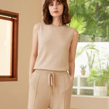 100% Pure Cashmere Vest Knitted Sleeveless Camisole Sweater Top
