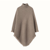 Women's 100% Cashmere Shawl Wrap Turtleneck Cloak Pashmina
