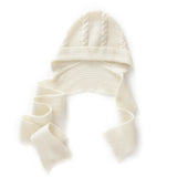 Winter Cashmere Hooded Cable Knit Pullover Headscarf Hoodie Hat