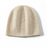 100% Pure Cashmere Lightweight Textured Beanie Cap for Women