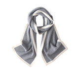 100% Cashmere Soft Warm Winter Scarves Wraps with Contrast Edge