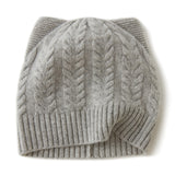 Women Cute Warm Cashmere Soft Winter Cat Ear Beanie Hats