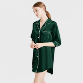 Women's Silk Sleep Shirt 100% Mulberry Silk Nightgown