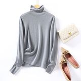 100% Cashmere Women's Classic Turtleneck Loose Knitted Sweater