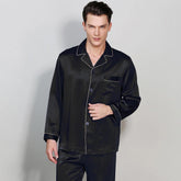 Men's Luxury Silk Sleepwear Long 100% Silk Pajamas Set