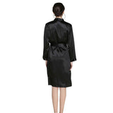 V Neck Long Sleeves Midi Silk Robe for Women