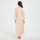 Women's 100% Silk Nightgown Long Ruffled Scoop Silk Nightdress