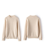 Mock Neck Cable Soft Warm Knit Warm Cashmere Wool Sweater