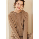 Women's Causal Cashmere Hooded Cashmere Sweater