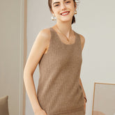 Soft Knit Camisole Pure Cashmere Tank Sleeveless Sweater Top