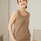 Soft Knit Camisole Pure Cashmere Tank Sleeveless Sweater Top
