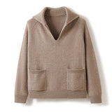 Women's Thickened V-neck Loose Knitwear Cashmere Sweater