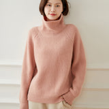 Ribbed Turtleneck Thickened Lazy Loose Cashmere Sweater