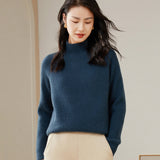 Thick Half Turtleneck Knit Raglan Sleeves Loose Cashmere Sweater