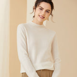 Soft Mock Neck Sweater Slim Knitted Cashmere Sweater