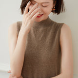 Half Turtleneck Bottoming Shirt Sleeveless Knitted Vest Sweater