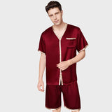 Luxury 22 Momme Mulberry Silk Short Sleeve Pajama Set for Men