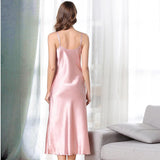 Women's Silk Sexy Nightgown V Neck 100% Mulberry Strap Slip Dress