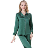 Classic Long Sleeve  Mulberry Silk Pajama Set for Women