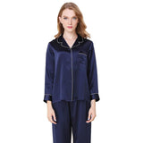 Classic Long Sleeve  Mulberry Silk Pajama Set for Women