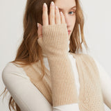Women Cashmere Arm Warmers Winter Fingerless Long Gloves