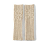 Women's 100% Cashmere Fingerless Mitten Gloves Knit Wrist Warmers