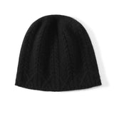 Women Cable Knit Cashmere Beanie Twisted Cashmere Hat
