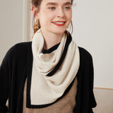 100% Cashmere Soft Warm Winter Scarves Wraps with Contrast Edge