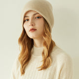 100% Pure Cashmere Slouchy Beanie for Women – Lightweight Knit Winter Hat