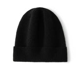 Cashmere Cuffed Textured Knit Beanie Hat for Women and Men