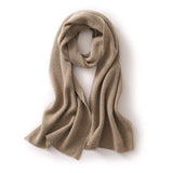 100% Cashmere Wrap Shawl  Large Ribbed Knit Scarf for Women