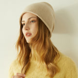 100% Pure Cashmere Slouchy Beanie for Women – Lightweight Knit Winter Hat