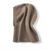 100% Pure Cashmere Hooded Knit Cashmere Scarf Hat