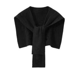 Pure Cashmere Cape Scarf Cable Knit Shawl Shoulder Warmer