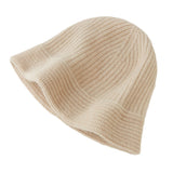 100% Pure Cashmere fisherman Warm Ribbed Beanie Hat