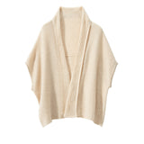 Pure Cashmere Shawl Wrap Travel Scarf Ribbed Cape