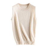 100% Pure Cashmere Vest Knitted Sleeveless Camisole Sweater Top