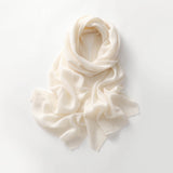 100% Cashmere Wrap Shawl for Women Lace-Trim Knitted Large Scarf
