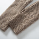 Women's 100% Cashmere Fingerless Mitten Gloves Knit Wrist Warmers