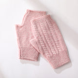 Solid Color Cashmere Warm Mittens and Half-finger Gloves