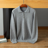 Men’s 100% Pure Cashmere Luxury Polo Collar Sweater